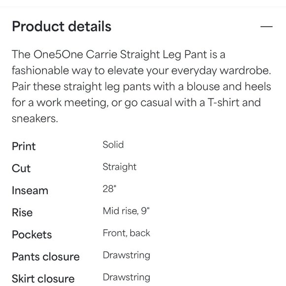 BBJ Los Angeles Carrie Straight Leg Pant *Worn Once* Size M Stitch Fix - Picture 7 of 7